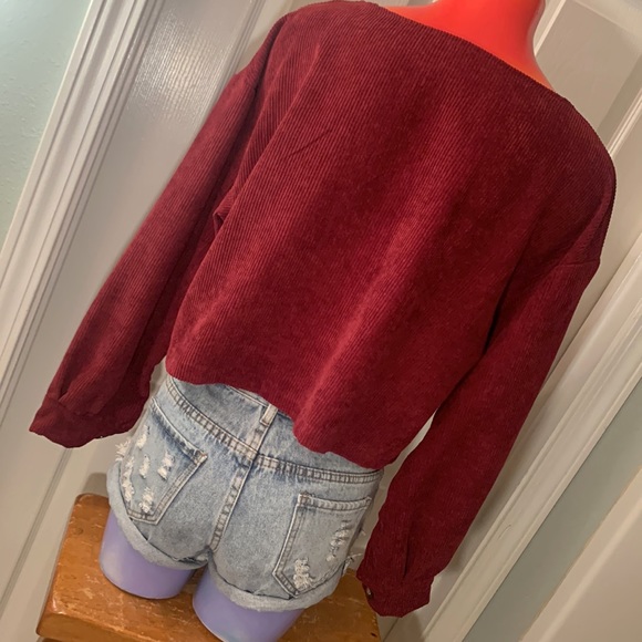 SHEIN Corduroy Crop Top Sweater - Picture 6 of 14